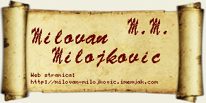 Milovan Milojković vizit kartica